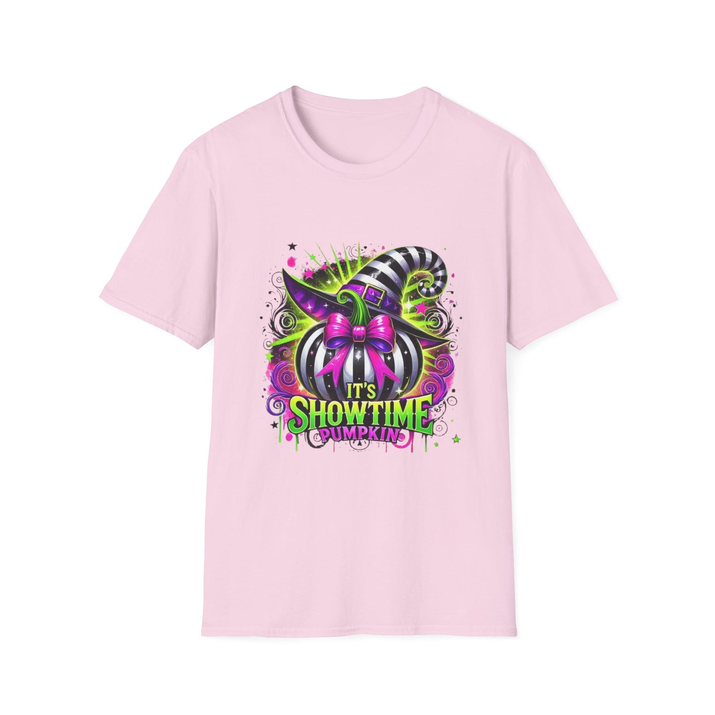 It's Showtime Pumpkin Softstyle T-Shirt, Trick or Treat Tee, Spooky Halloween Shirt, Cute Pumpkin Shirt