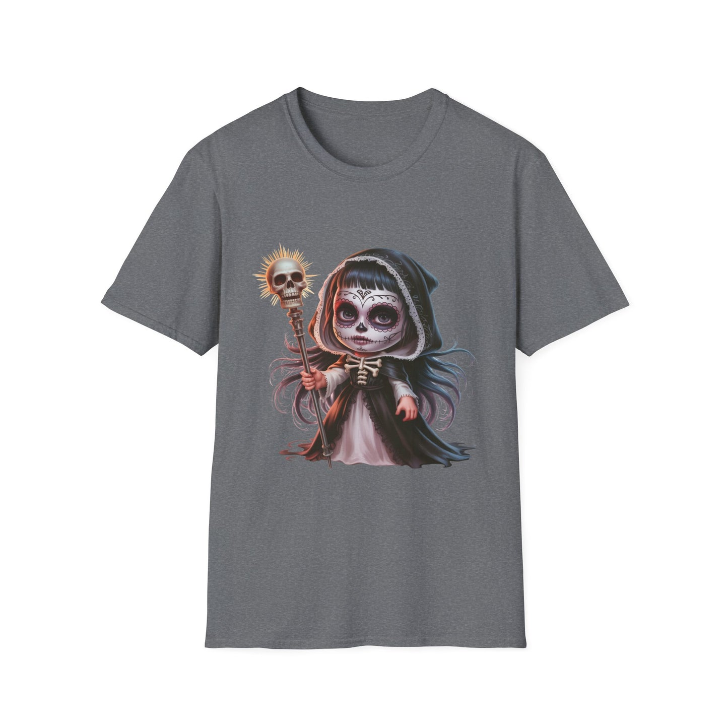 Reverent Gothic T-Shirt, Sacred Halloween Tee, Sugar Skull Shirt, Day of the Dead Top, Gothic Fantasy Clothing
