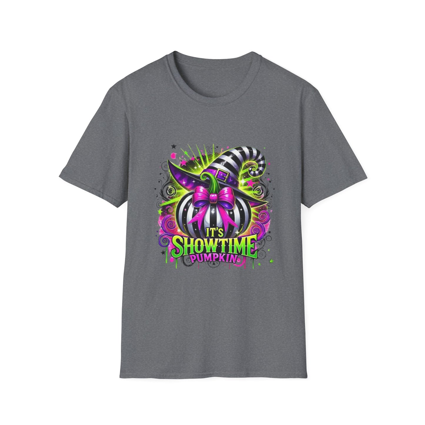 It's Showtime Pumpkin Softstyle T-Shirt, Trick or Treat Tee, Spooky Halloween Shirt, Cute Pumpkin Shirt