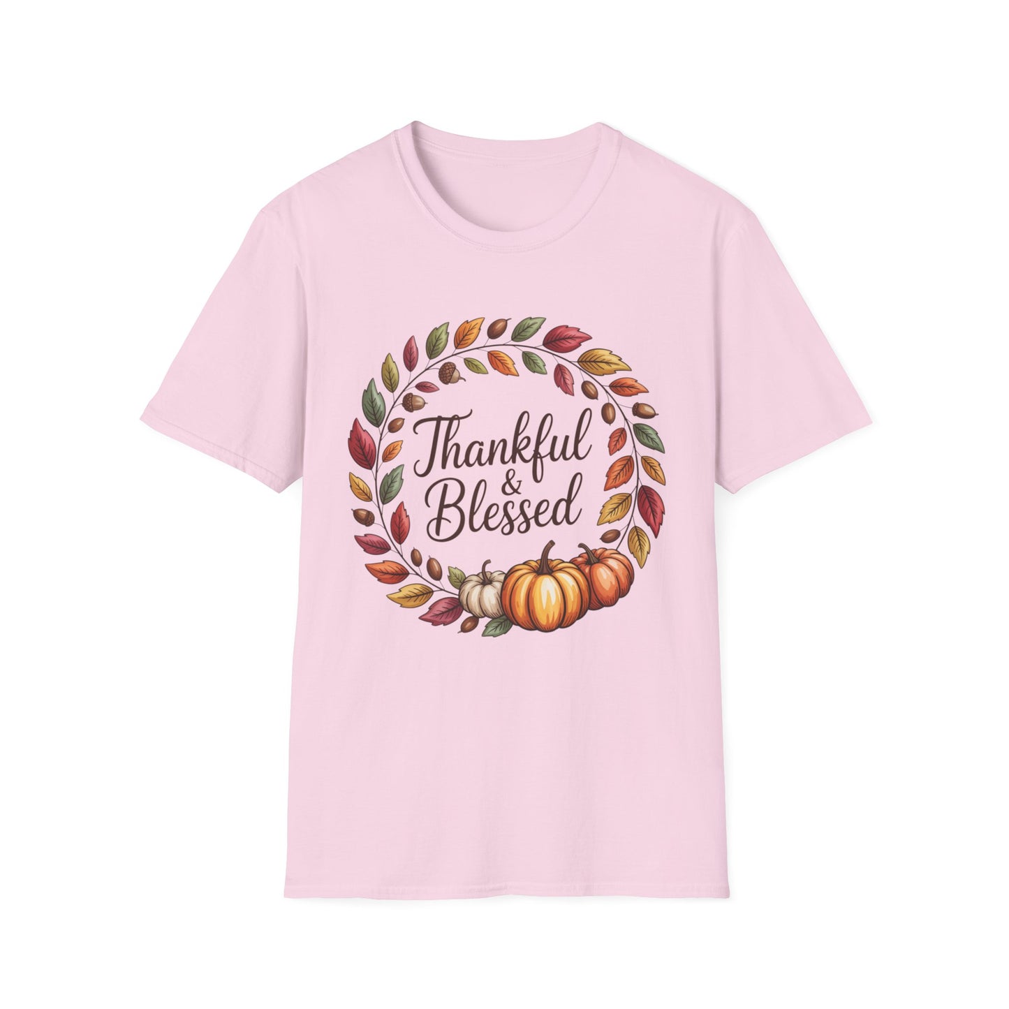 Thankful & Blessed – Autumn Wreath Edition Short Sleeve Tee