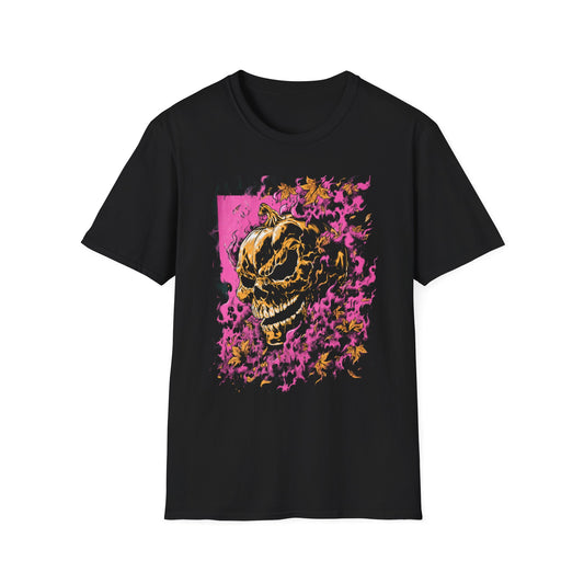 Hellgourd Flaming Skull Halloween Head Tee