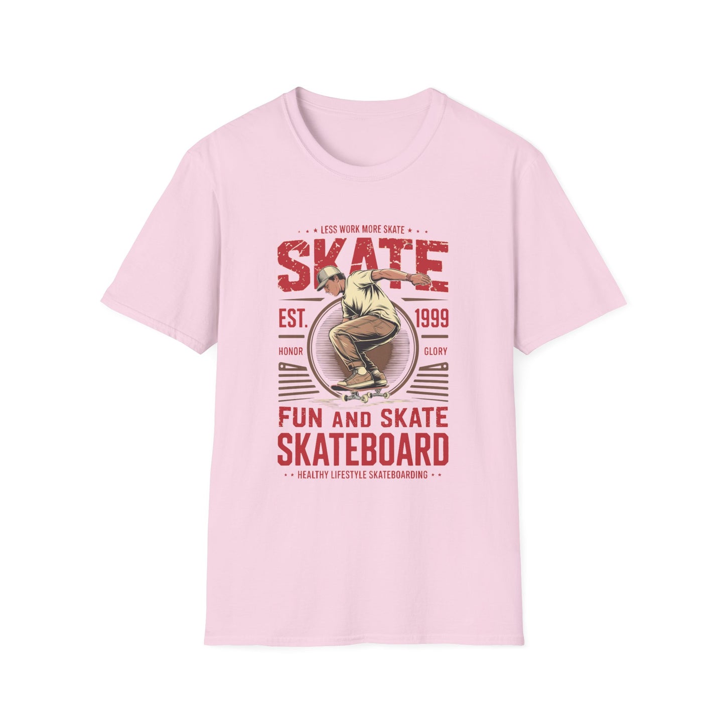 Less Work More Skate Vintage Skateboard Graphic Tee
