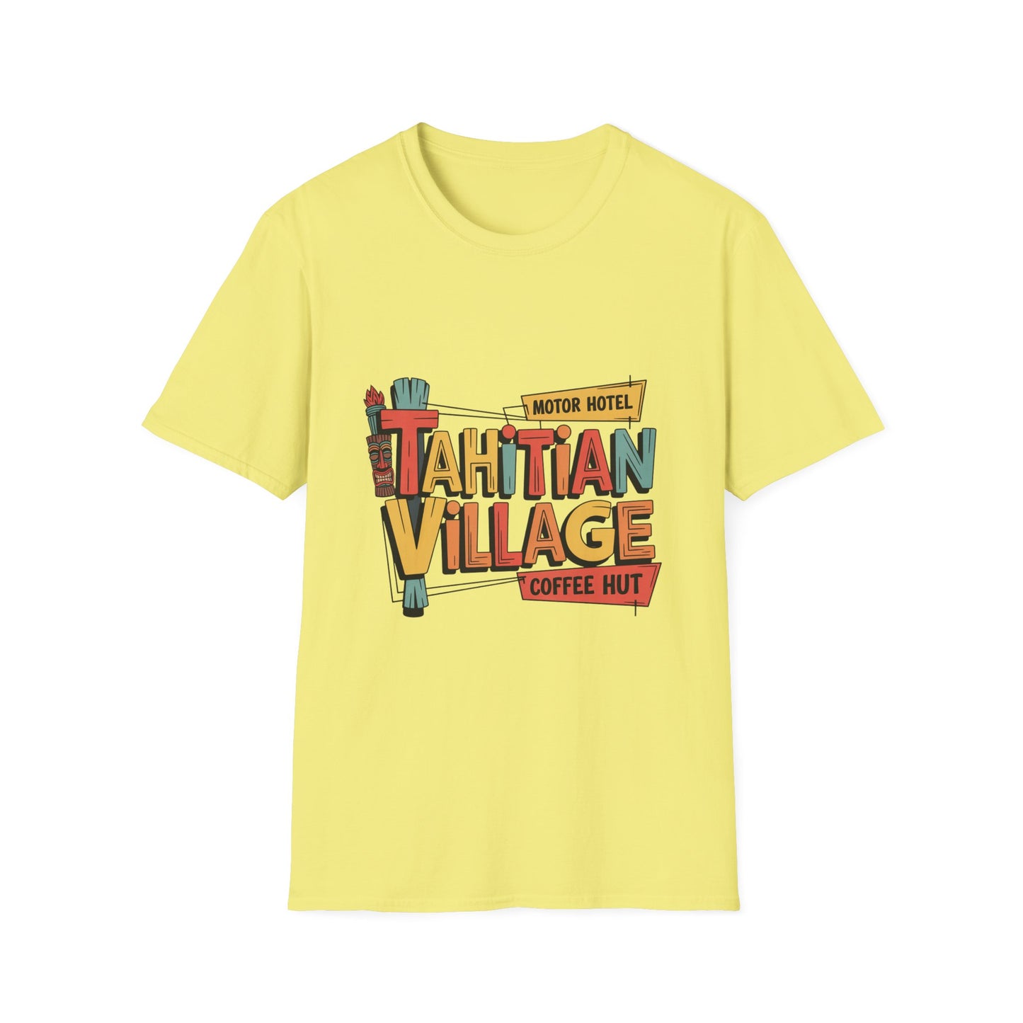 Tahitian Village Retro Tiki Graphic Tee