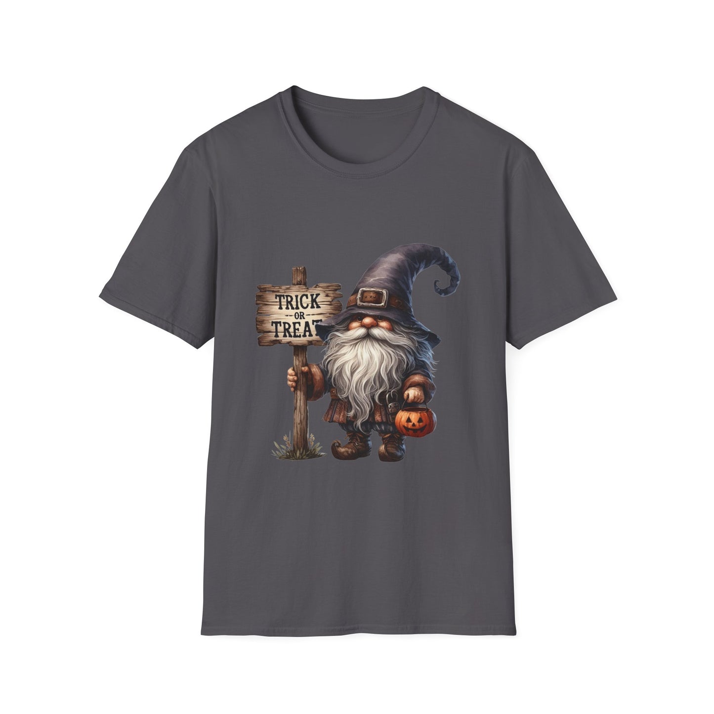 Happy Halloween Gnome Softstyle T-Shirt, Trick or Treat Tee, Spooky Halloween Shirt, Autumn Witch Hat Shirt, Enchanted Brew Top